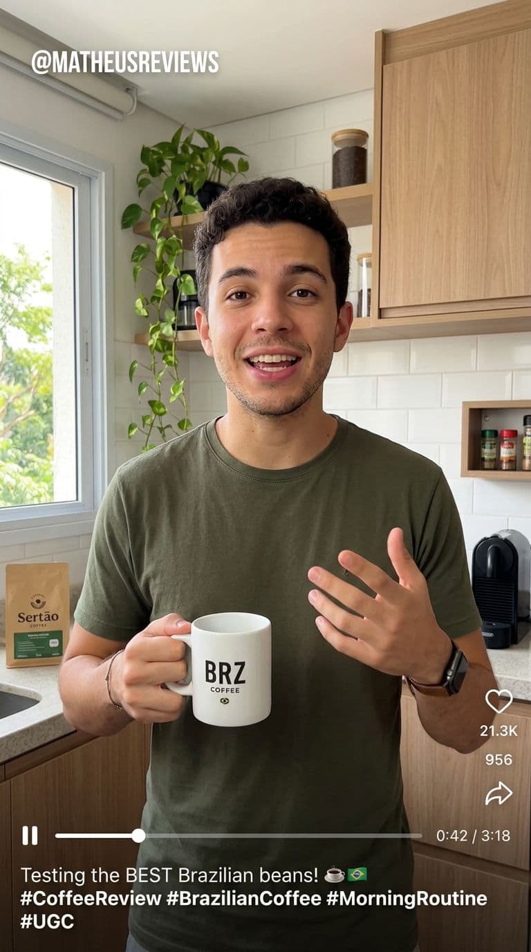 UGC criador fazendo review de produto